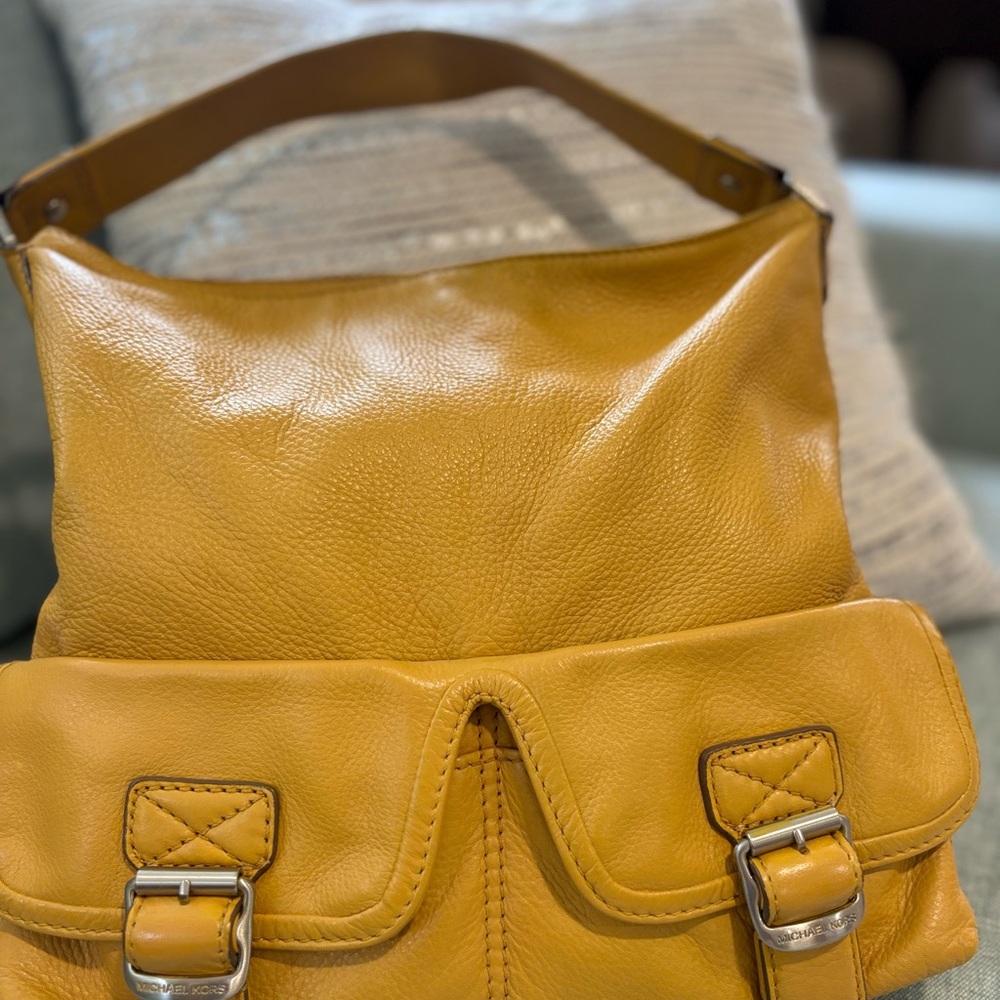 Michael Kors Yellow Leather Shoulder Bag